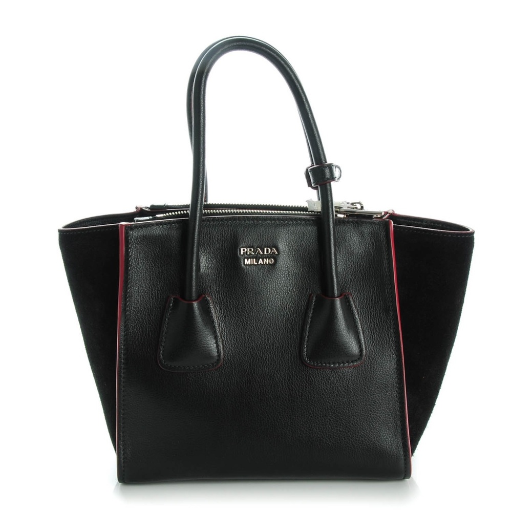 Prada Glacé Calf Suede Twin Pocket Tote/Crossbody